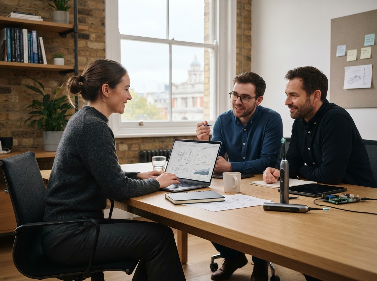 Dyson Toothbrush AI team reviewing predictive analytics models used for business capital decisions